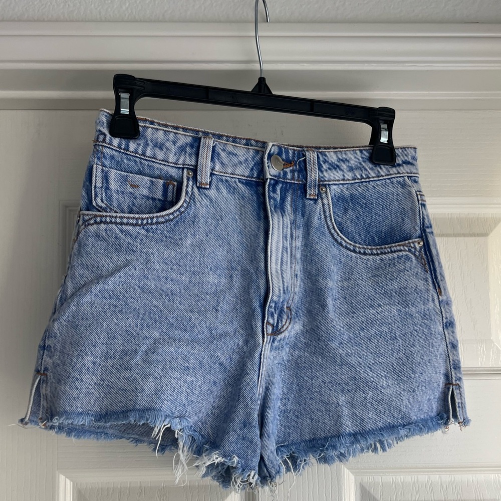 Zara Light Blue High-Rise Jean Shorts